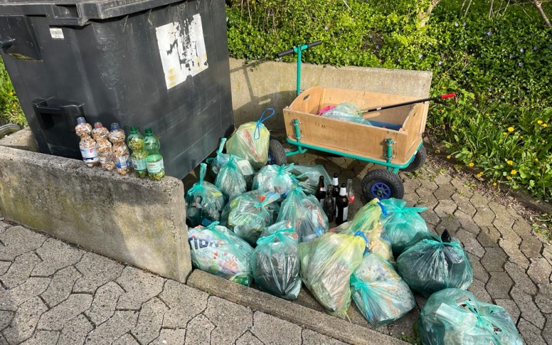 Photo des déchets collectés par les jeunes de Salzgitter en Allemagne