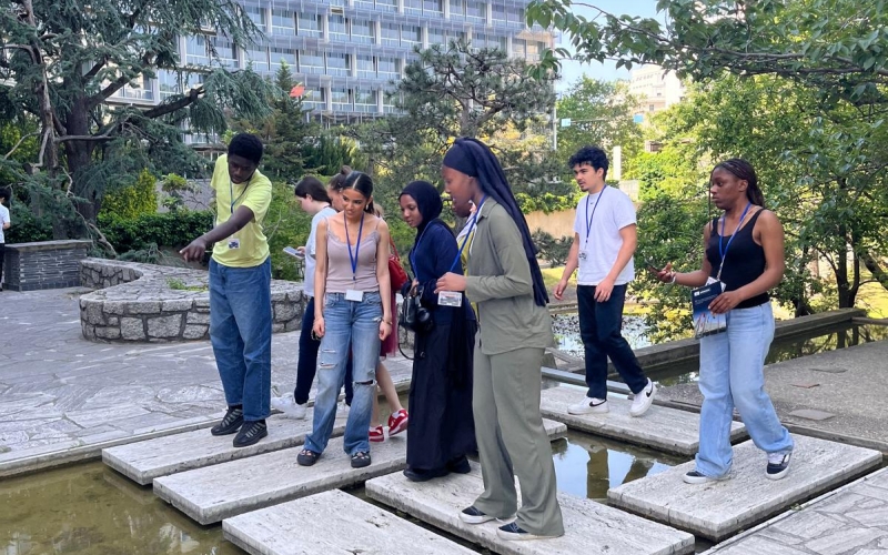 visite des jardins de l'UNESCO